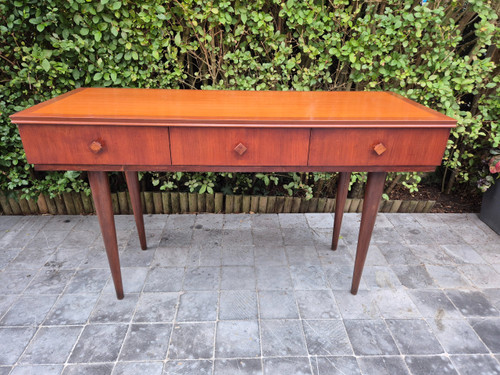 Konsole aus exotischem Holz um 1960