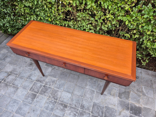 Konsole aus exotischem Holz um 1960