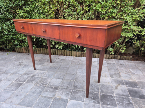 Konsole aus exotischem Holz um 1960