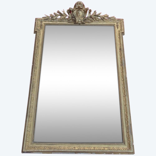 SPECCHIO DA CAMINO IN LEGNO DORATO NAPOLEONE III