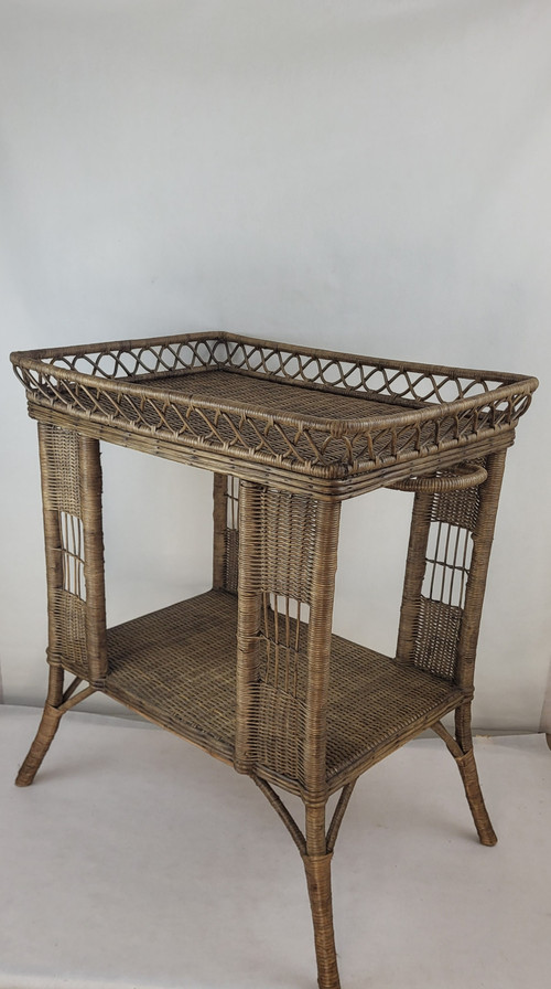 Credenza in vimini e rattan del 1900 circa.