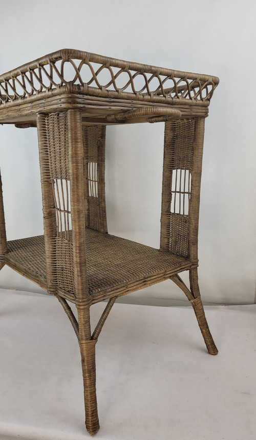Credenza in vimini e rattan del 1900 circa.