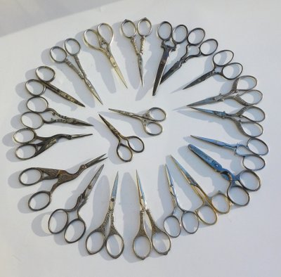 Lot de 21 paires de ciseaux ancien à broder couture broderie collection