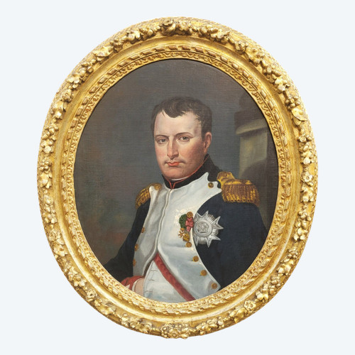 Portrait De l'Empereur Napoléon Ier, Huile Sur Toile, XIXè Siècle