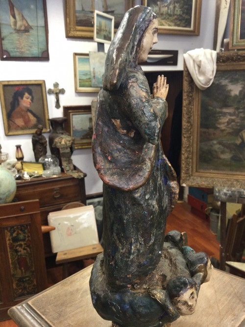 Madonna aus polychromem Holz XVII.
