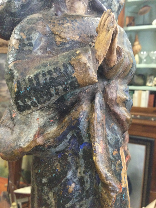 Madonna aus polychromem Holz XVII.