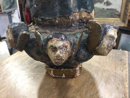 Madonna aus polychromem Holz XVII.