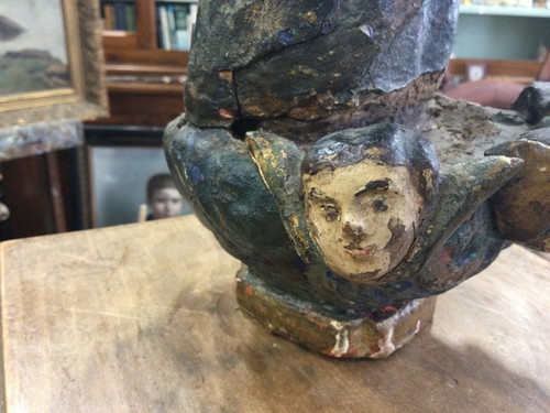 Madonna aus polychromem Holz XVII.