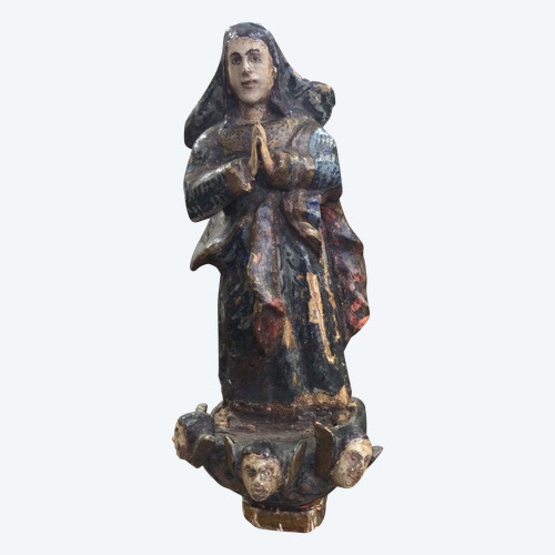Madonna aus polychromem Holz XVII.