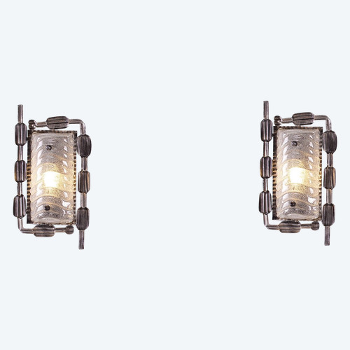 Pair of Brutalist sconces.