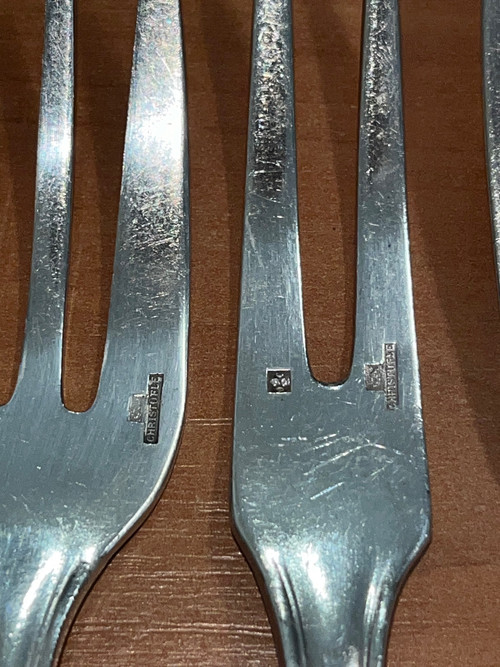 Christofle Chevron Art Deco hors d'oeuvres set