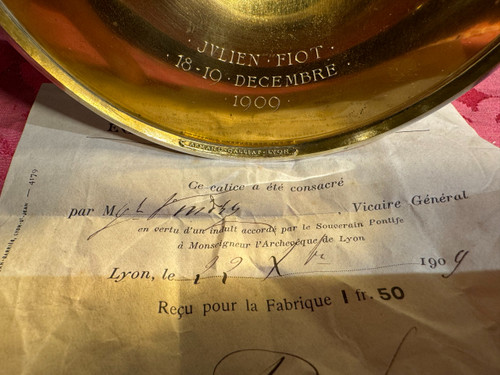 Calice consacrato nel 1909 e patena - Vermeil - Armand Calliat
