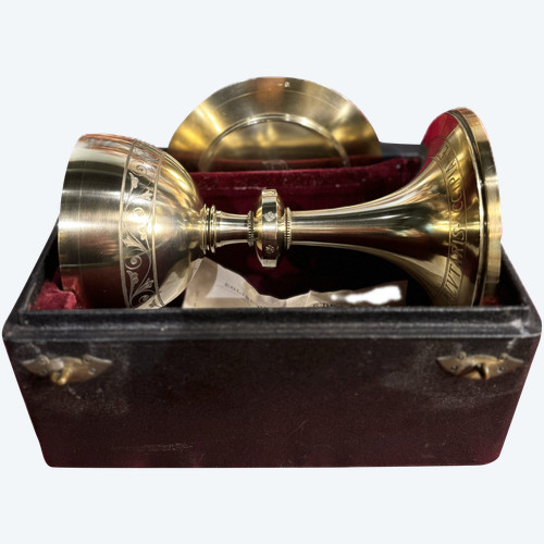 Calice consacrato nel 1909 e patena - Vermeil - Armand Calliat