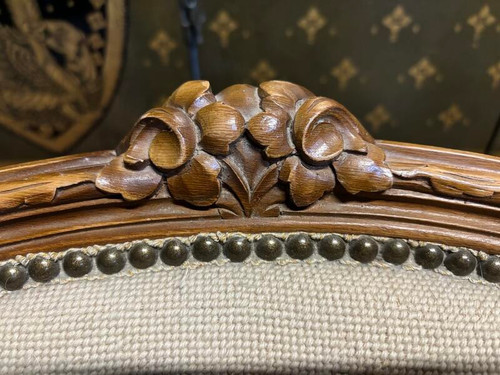 Pair of Louis XV armchairs in tapestry