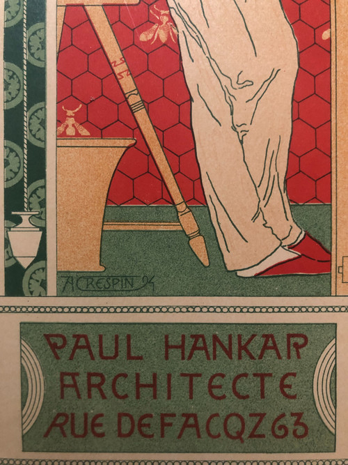 Maitres de l'affiche planche 91 Paul Hankar architecte par Paul Crespin 1897