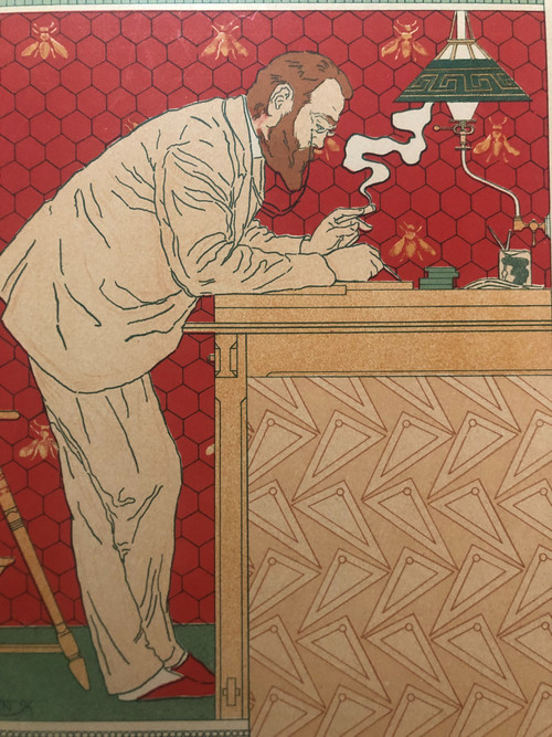 Maitres de l'affiche planche 91 Paul Hankar architecte par Paul Crespin 1897
