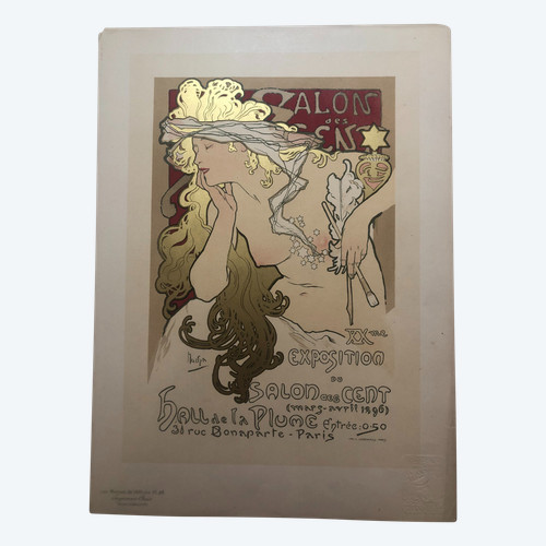 Masters of the poster plate 74 Salon des Cent XXème exhibition by Alphonse Mucha 1897