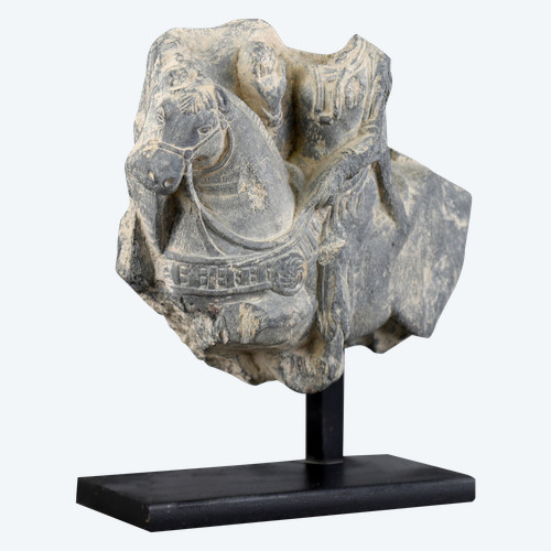 Mann auf Pferd &#40;Fragment&#41; - Gandhara