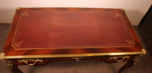 Bureau Plat De Style Louis XV En Bois De Rose
