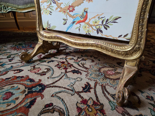 Gilded wood mantel screen from the Second Empire period