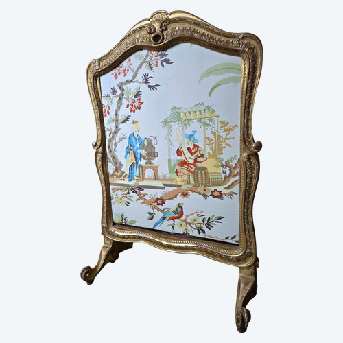 Gilded wood mantel screen from the Second Empire period