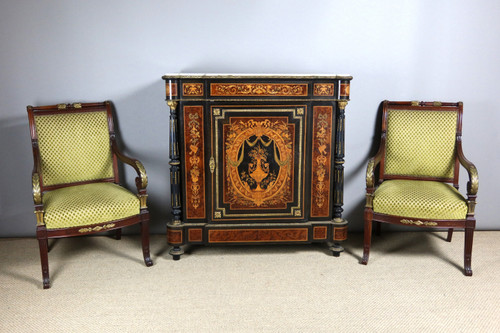 Buffet d'appui en marqueterie XIXème siècle