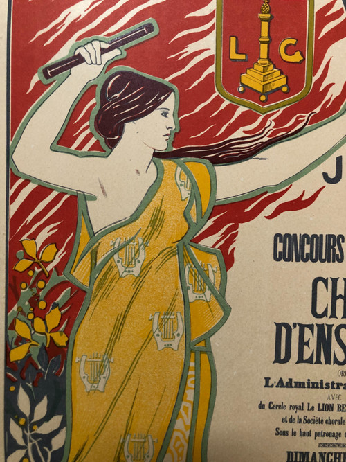 Masters of the poster plate 59 Ensemble singing competition Liège 1895 by August Donnay 1897