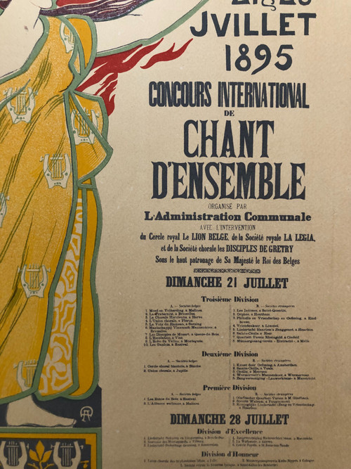 Masters of the poster plate 59 Ensemble singing competition Liège 1895 by August Donnay 1897