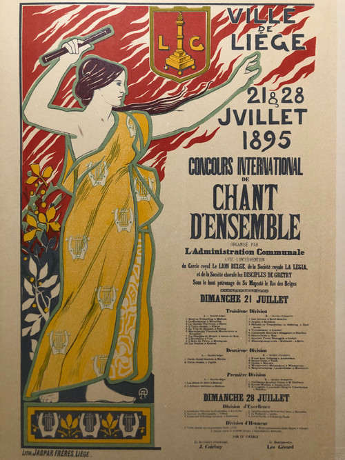 Masters of the poster plate 59 Ensemble singing competition Liège 1895 by August Donnay 1897
