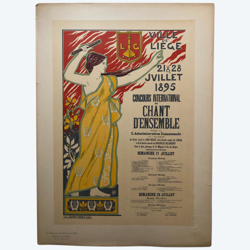 Masters of the poster plate 59 Ensemble singing competition Liège 1895 by August Donnay 1897