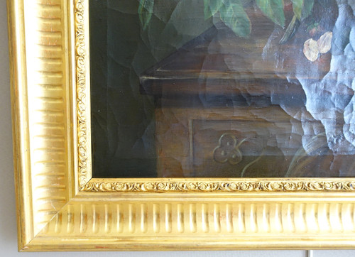 Blumenstrauß / Rosen, Stillleben - Lyoner Schule des 19. Jahrhunderts - 104cm x 76,5cm