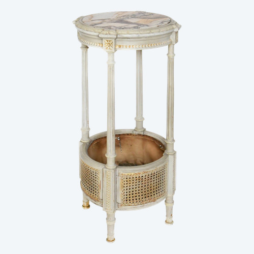 Sellette de style Louis XVI en bois laqué crème