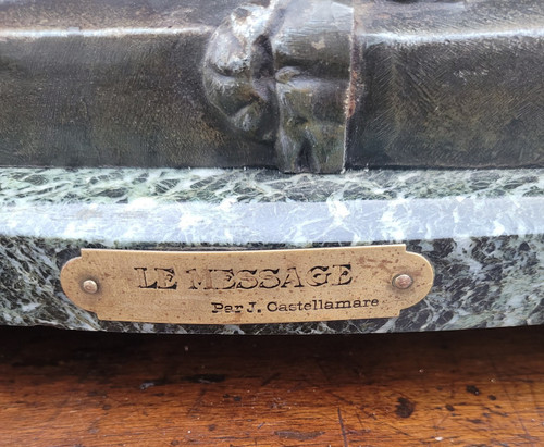 Le Message mantel set by J Castellamare, 19th century