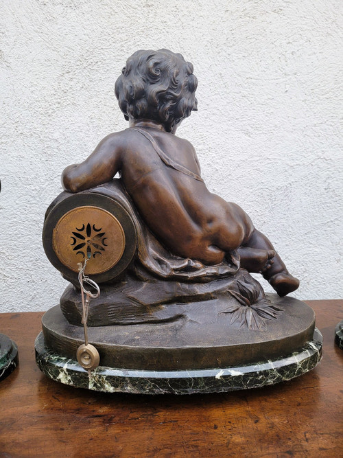 Le Message mantel set by J Castellamare, 19th century