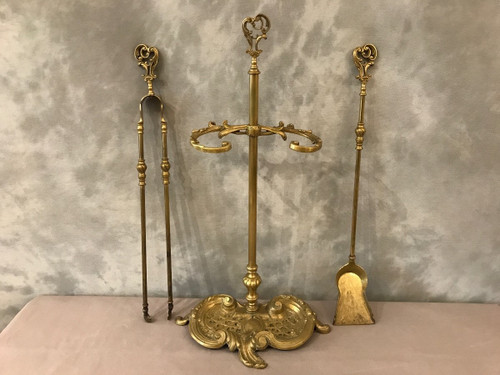 Antique 19th century bronze Louis XV style mantelpiece server