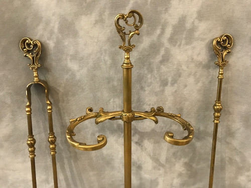 Antique 19th century bronze Louis XV style mantelpiece server