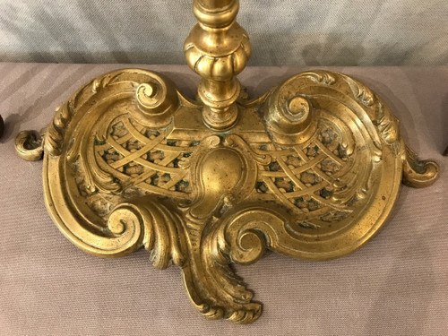 Antique 19th century bronze Louis XV style mantelpiece server