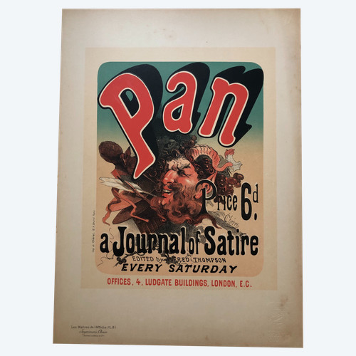 Maitres de l'affiche planche 81 Pan a journal of  Satire par Jules Chéret 1897