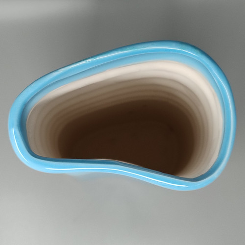 Vaso blu anni '60 in ceramica di Laveno. Prodotto in Italia