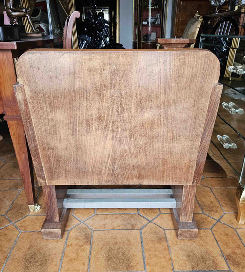 Sedia da ufficio in palissandro e pelle in stile Art Déco Modernista
