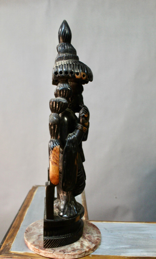 Khmer-Statue Aus massivem Eisenholz