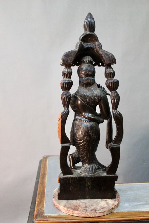 Khmer-Statue Aus massivem Eisenholz