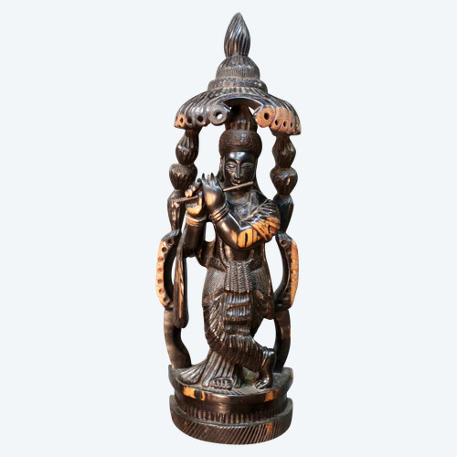 Khmer-Statue Aus massivem Eisenholz