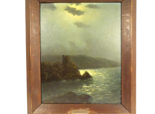 HSP Clair-obscur Vincent Ambrosini Paysage Nocturne Bord Mer Corse XXème