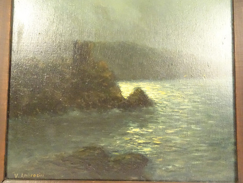 HSP Clair-obscur Vincent Ambrosini Paysage Nocturne Bord Mer Corse XXème