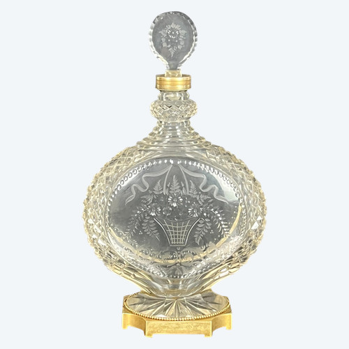 GRANDE CARAFFA IN VETRINA DI DIMENSIONE INTAGLIO (circa 1890) E BRONZO