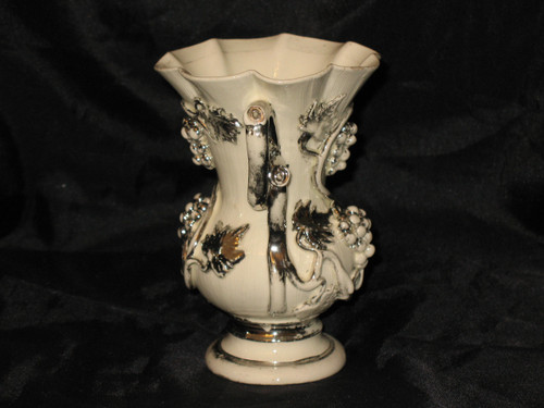 Langeais earthenware vase decorated with bunches of grapes signed C.B. 19th century period