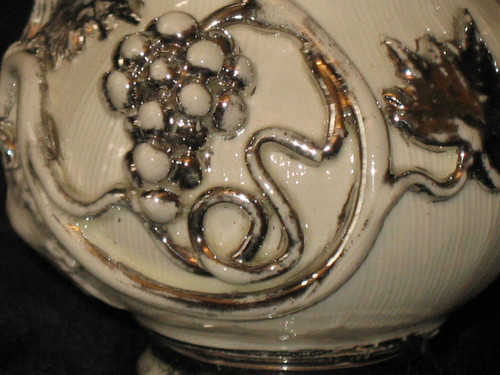 Langeais earthenware vase decorated with bunches of grapes signed C.B. 19th century period
