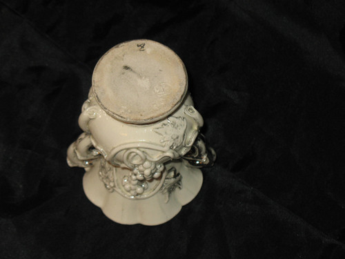 Langeais earthenware vase decorated with bunches of grapes signed C.B. 19th century period