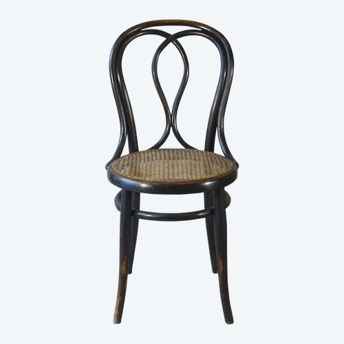 Chaise bistrot Thonet N°29/14, 1882 cannage ancien.Noir Empire